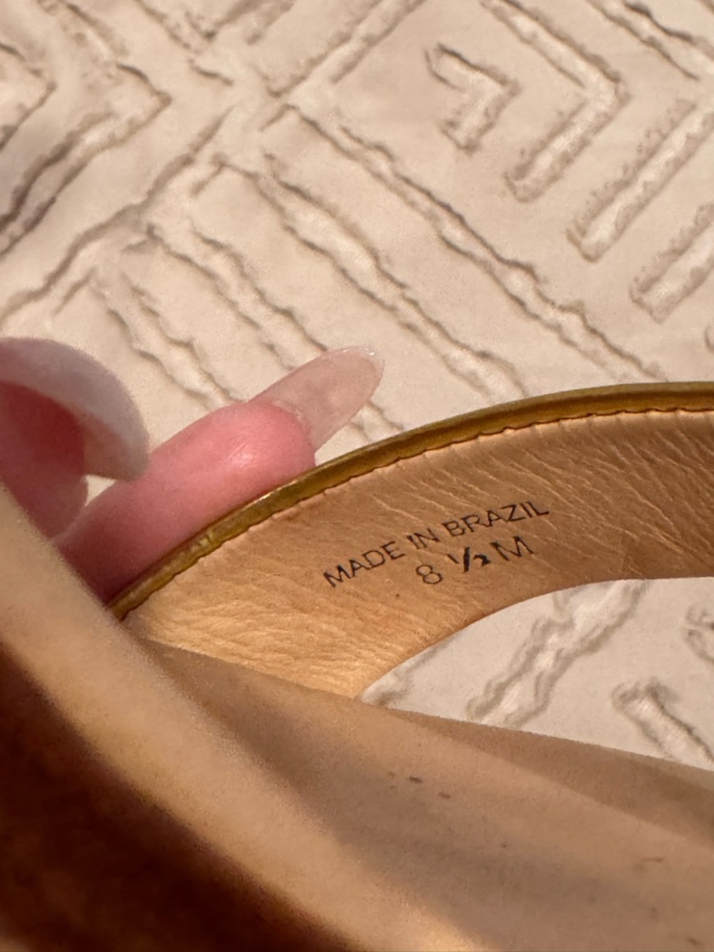 KATE SPADE Gold Metallic Leather Wedge Sandals, 8.5M - Picture 7 of 12